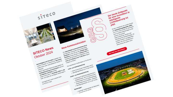 Mehrere Screenshots des SITEO Newsletters